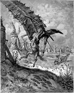 Avventura con i mulini a vento da Gustave Dore